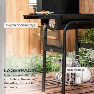 Houtskoolgrill – barbecue – smoker – BBQ-grill – kolengrill – zwart