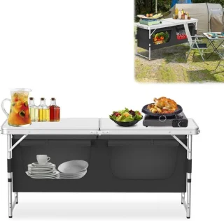 Kampeerkeuken 120 x 47 x 68 cm zilver