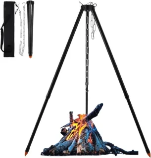 Kampvuur kooktripod van versterkt aluminium 110 cm