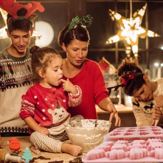 Kerst chocolade mallen set van 2, silicone kerstboom en peperkoekman