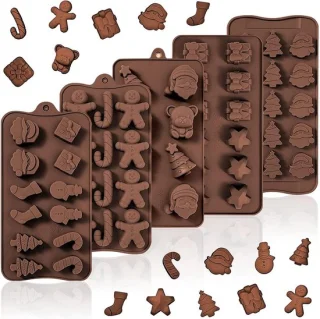 Kerst silicone mallen - 5 stuks