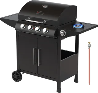KitchenBrothers Gas BBQ 5 Branders Zwart