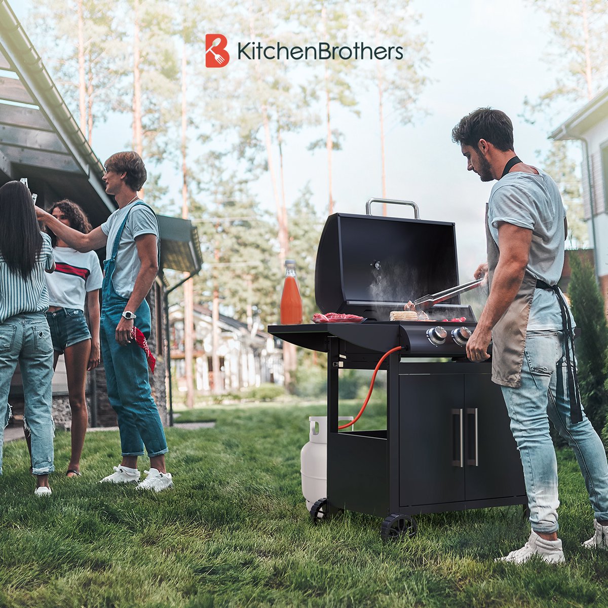 Wat vinden we goed aan de KitchenBrothers Gas BBQ 5 Branders Zwart