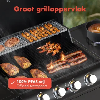 KitchenBrothers Gas BBQ 5 Branders Zwart