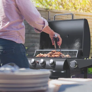 KitchenBrothers Gas BBQ 5 Branders Zwart