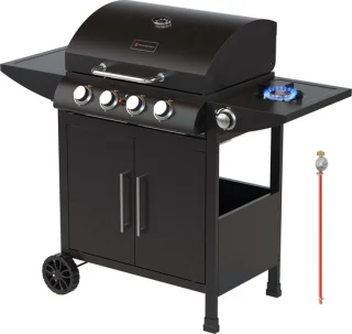 KitchenBrothers Gas BBQ 5 Branders Zwart
