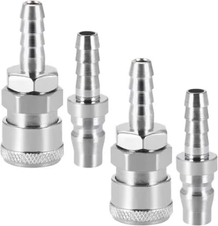Koperen gasslangenset 8 mm met snelkoppeling voor caravan en BBQ