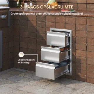 Ladekast Buitenkeuken Luxe RVS 19,4 kg Opslaglade