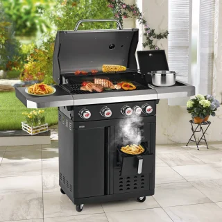 Landmann Fryton 4.1 Buitenkeuken Gas BBQ met Zijbrander Zwart