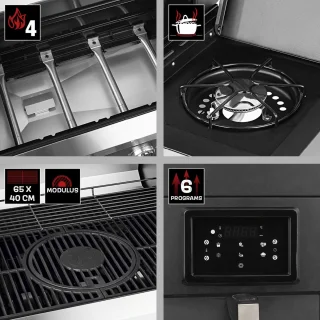Landmann Fryton 4.1 Buitenkeuken Gas BBQ met Zijbrander Zwart