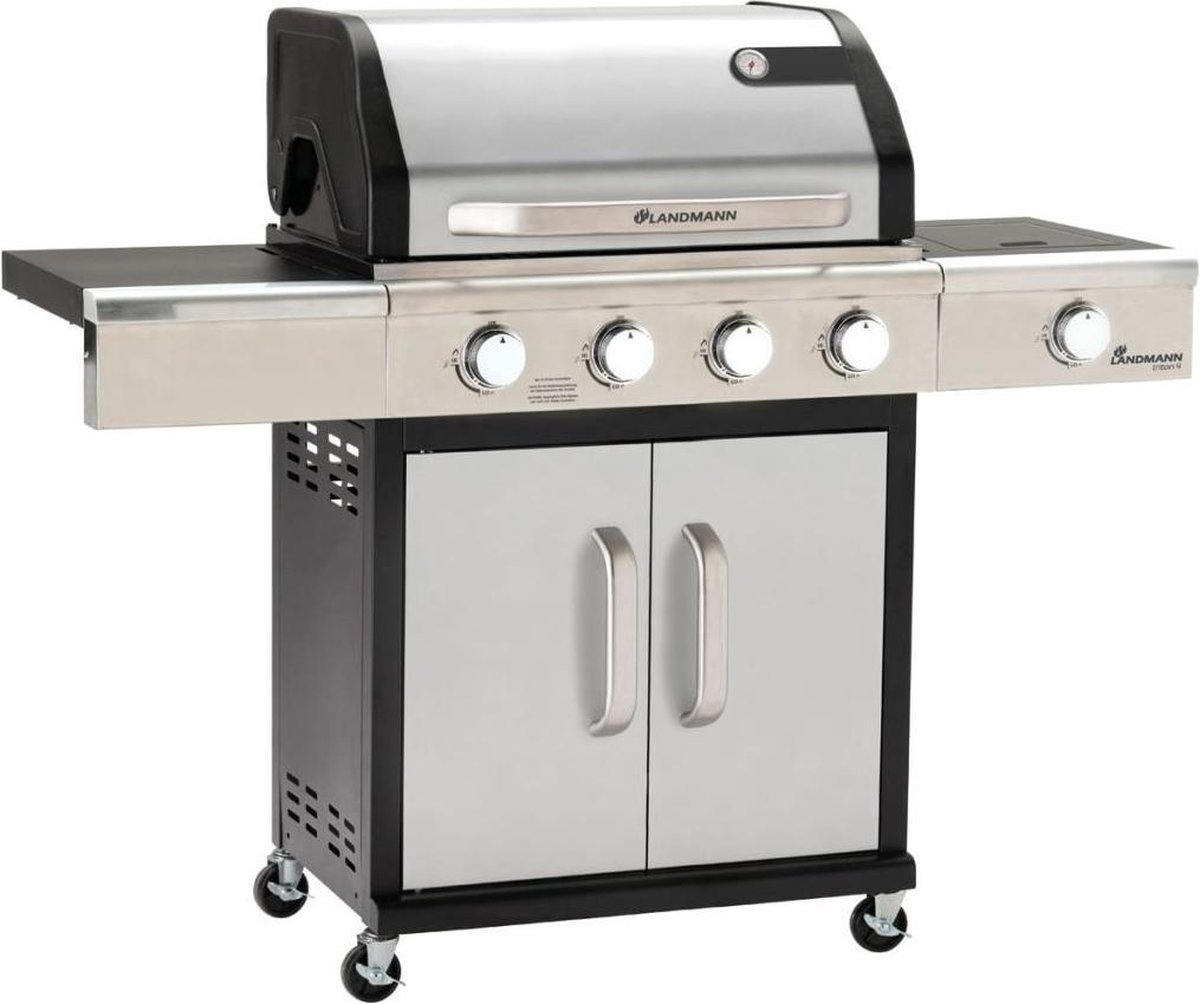 De Landmann Gasgrill 4 Branders RVS in één oogopslag
