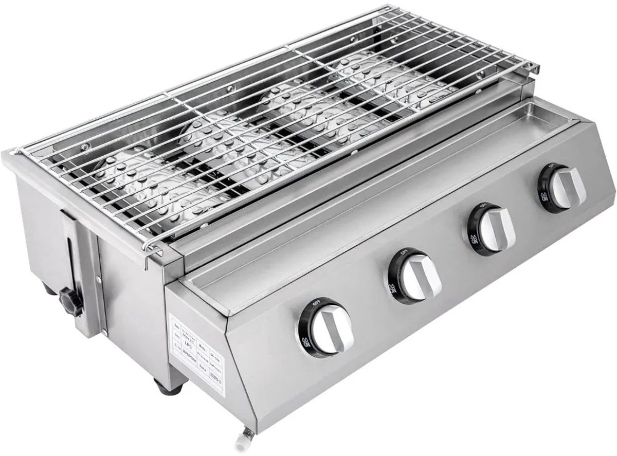 Wat vinden we goed aan de Luxe 4-kops Gasbarbecue Draagbaar