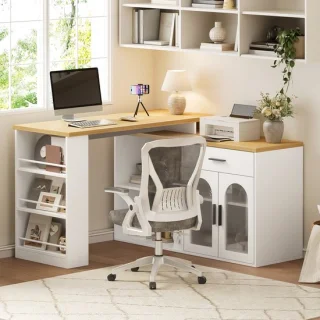 Mivray keukeneiland met draaibaar werkblad, 136x50x78 cm, wit