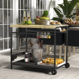 Modfu buitenkeuken 2-laags servierwagen
