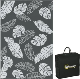 Omkeerbaar buitenkleed - 182x274 cm - grijs/wit
