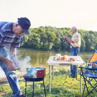 Opvouwbare camping keuken werktafel van aluminium