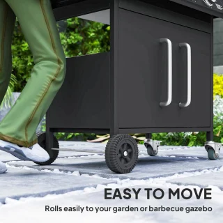 Outsunny Gasbarbecue Staal Zwart 129,5x56x110 cm