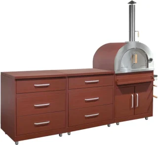 Oviala Memphis: complete stalen buitenkeuken met professionele pizzaoven