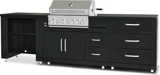 Oviala Memphis: complete roestvrijstalen buitenkeuken met infrarood en draaispit