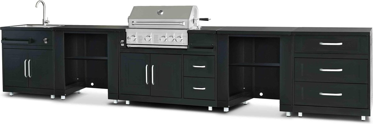 De Oviala Memphis Buitenkeuken hoekopstelling 5-delig inclusief gootsteen in één oogopslag