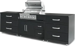 Oviala Memphis buitenkeuken met zwarte barbecue