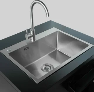Oviala Zwarte Gootsteenkast 2 Deuren Buitenkeuken