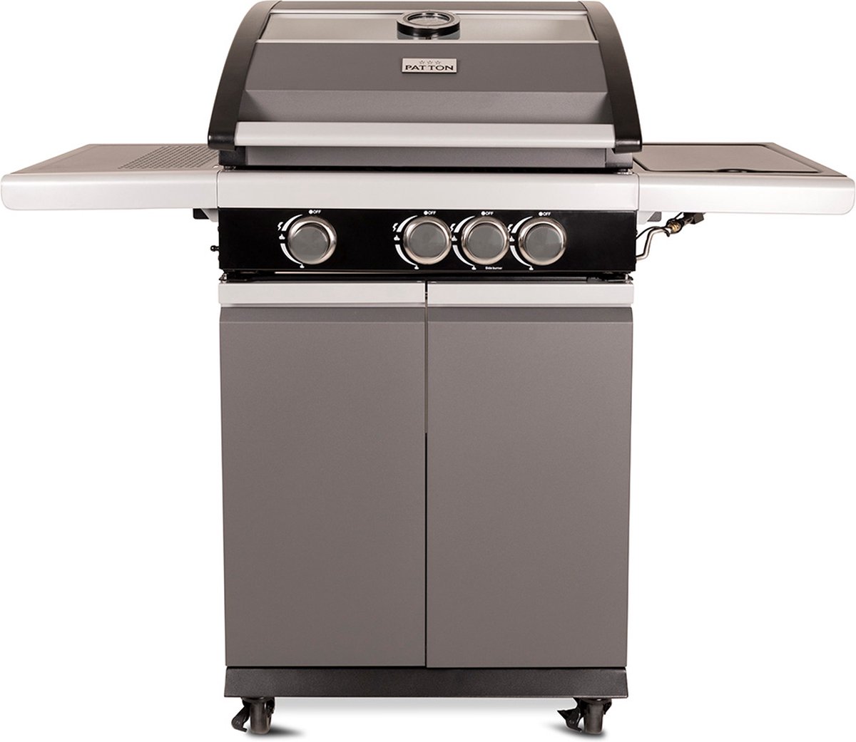 De Patton Patio Pro Chef 3+1 Gasbarbecue Frozen Grey in één oogopslag