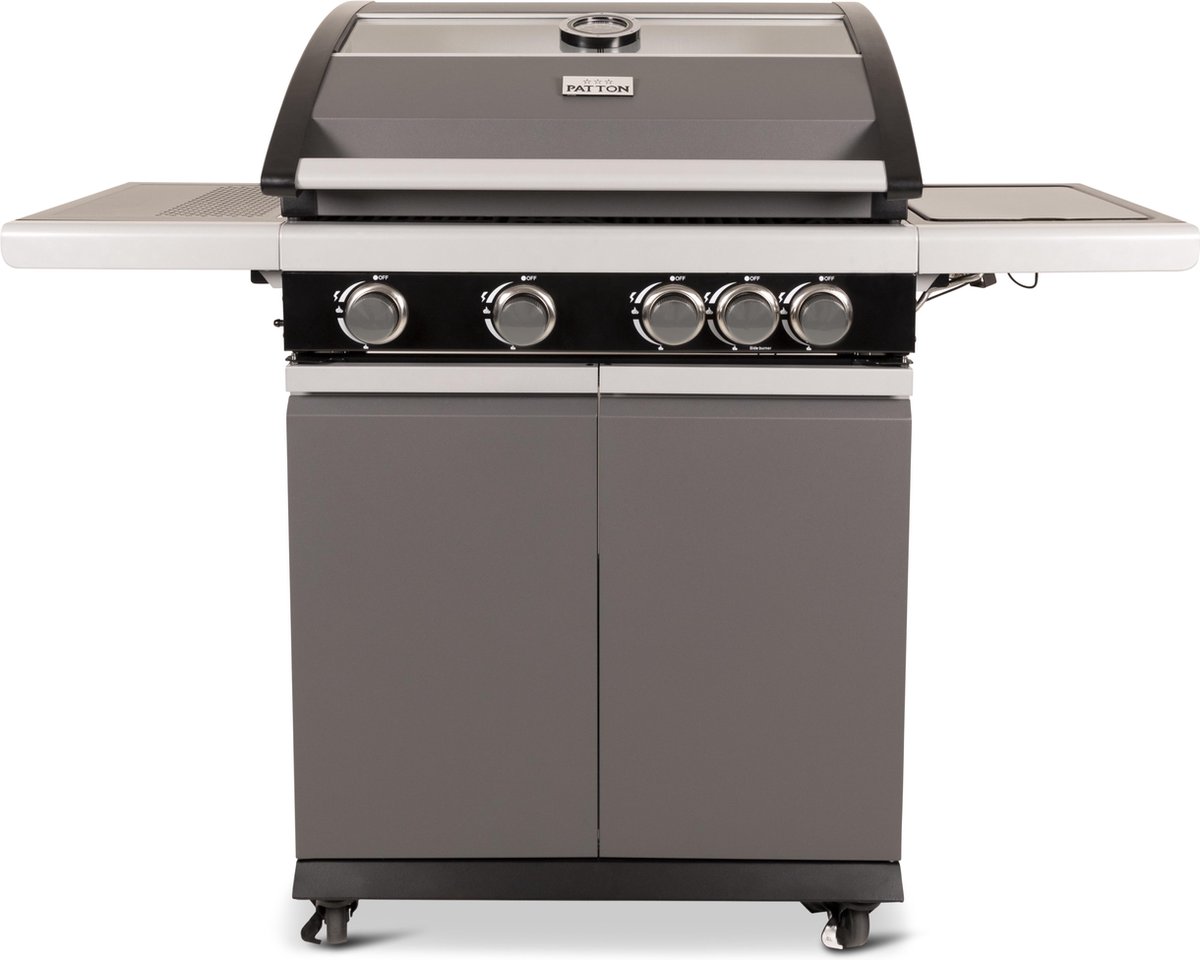 De Patton Patio Pro Chef 4+1 Gasbarbecue Frozen Grey in één oogopslag