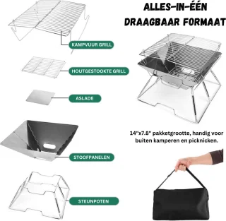 PEAM Opvouwbare Camping BBQ Grill