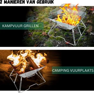 PEAM Opvouwbare Camping BBQ Grill