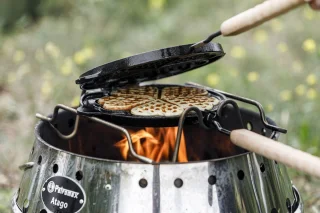 Petromax Gietijzeren Wafelijzer met Draaiframe