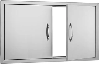 Rvs buitenkeuken kastdeur 93.3 x 63.3 cm zilverkleurig
