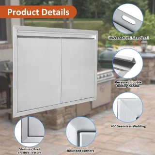 RVS Buitenkeukendeur 26 x 24 inch
