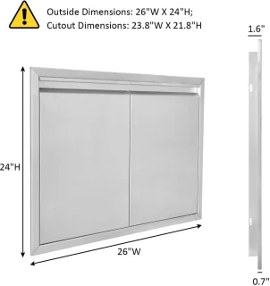 RVS Buitenkeukendeur 26 x 24 inch