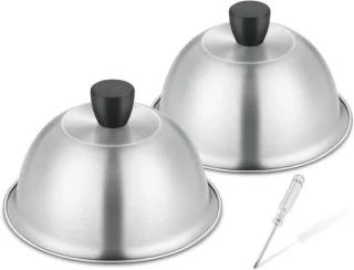 Rvs burgerbel set - 2 stuks, 15,2 x 9,5 cm