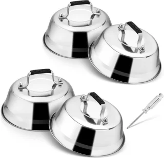 RVS Burgerbel Set van 4 stuks