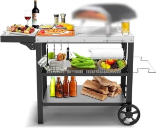 Rvs grill trolley met 3 niveaus