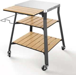 RVS Grillwagen met WPC-planken