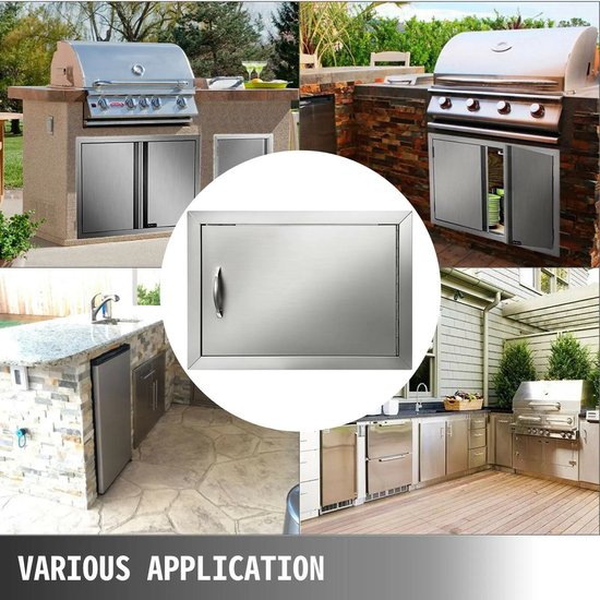 RVS Tuinkastdeur Buitenkeuken Bbq - Magneetblok