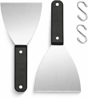 Set van 2 rvs grill schrapers