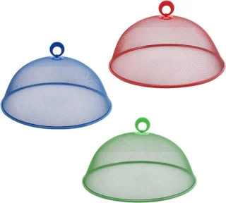 Set van 3 RVS ronde voedselafdekkingen