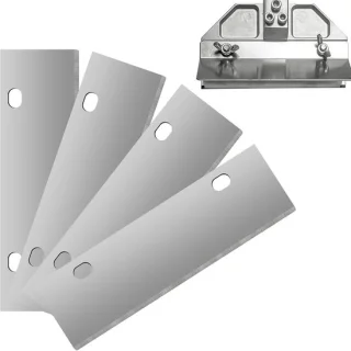 Set van 4 RVS Grill Schrapers, Vervangende Messen voor BBQ, Ideaal voor Buiten Grillen en Schoonmaken