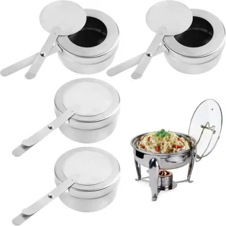 Set van 4 RVS Pastahouders met Deksel