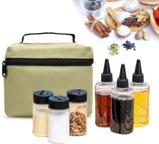 Set van 6 draagbare specerijpotjes voor buiten