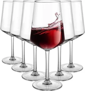 Set van 6 herbruikbare 580 ml PC wijnglazen