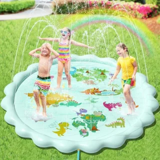 Splash pad voor kinderen en honden met dinosaurussen