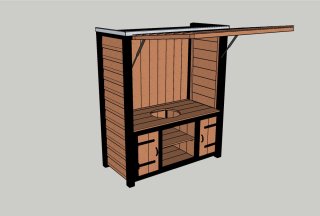 Steigerhoutje.nl Buitenkeuken Close Overdekt met Klepdeur