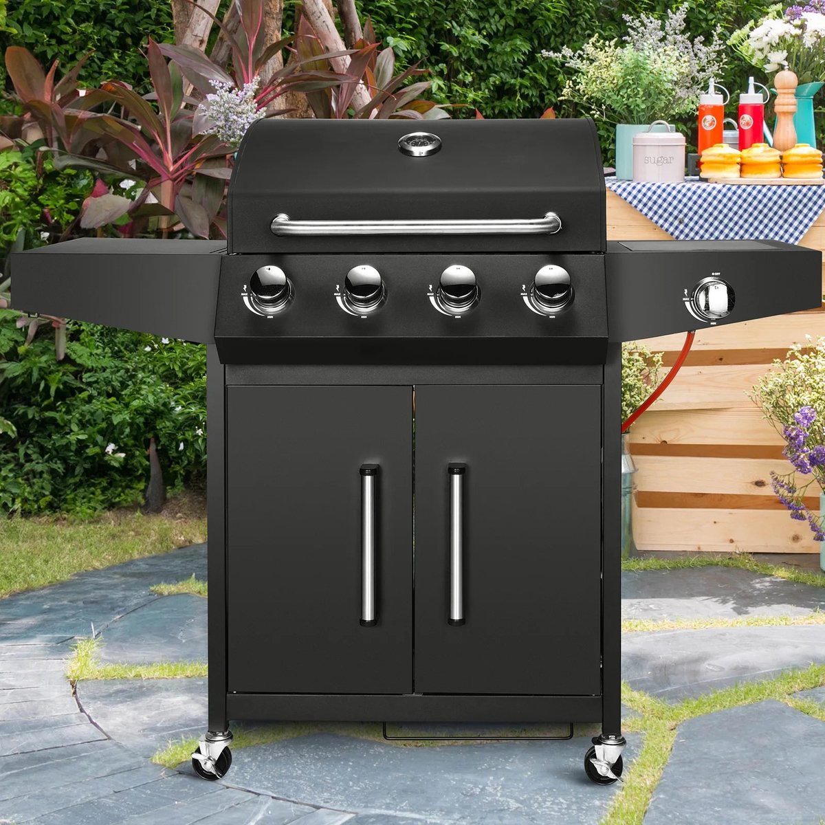 Wat vinden we goed aan de Stemily Gas BBQ 4 Branders met Zijbrander 44x135x136cm