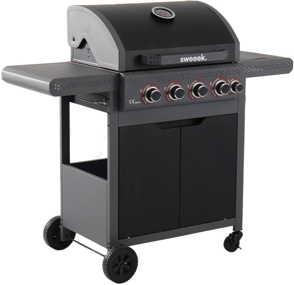 De sweeek Gasbarbecue Edmond 4+1 branders zwart in één oogopslag