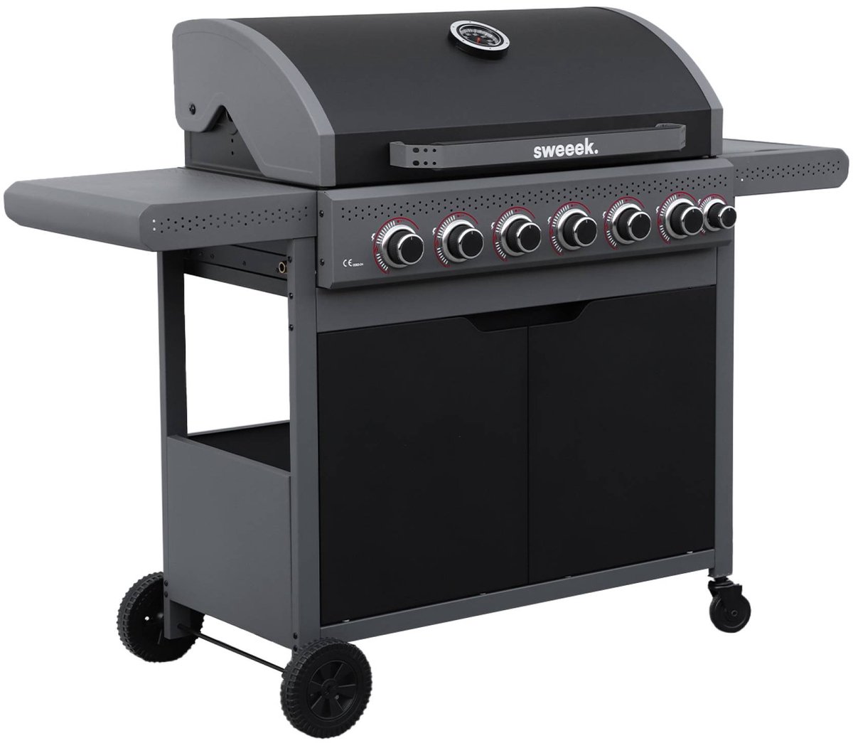 De sweeek gasbarbecue Edmond 6+1 branders zwart in één oogopslag